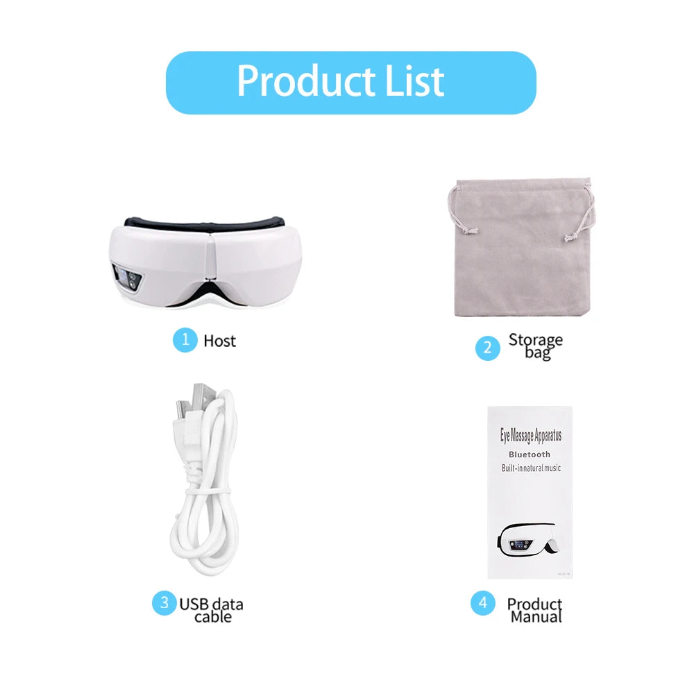 Faltbares Augenmassagegerät mit Luftkompression & Bluetooth