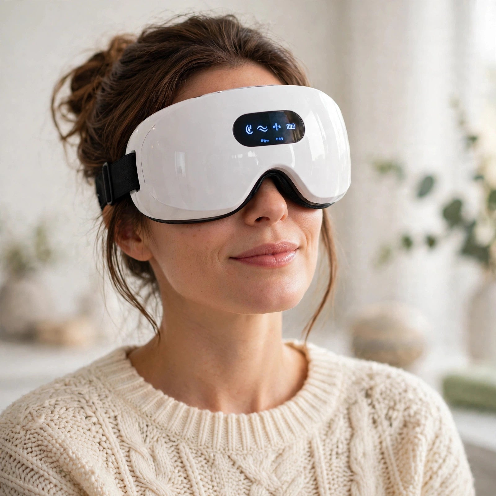 Foldable Eye Massager with Air Compression & Bluetooth